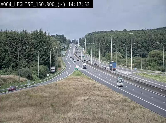 Webcam E411 dans la Côte de Léglise. Vue orientée vers Bruxelles