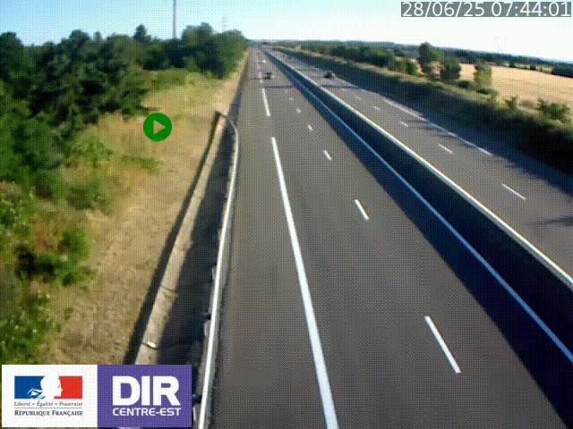 Webcam sur le contournement de Valence, sur la Nationale 7, à la jonction avec la N532, caméra orientée vers Grenoble