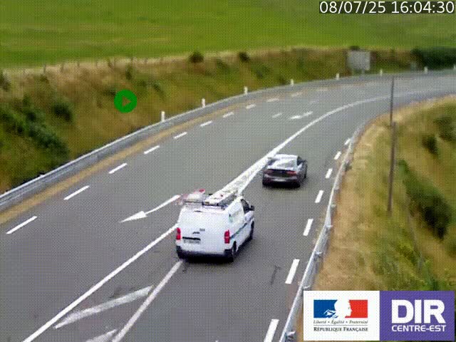 Webcam sur le col Pin Bouchain, vue orientée vers Roanne, en provenance de Lyon sur la nationale 7 (N7)