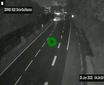 Webcam routière à hauteur de Bois-Guillaume en périphérie de Rouen. Vue orientée vers Rouen