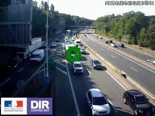 Caméra autoroute sur A6 - Valvert, près de Lyon, en direction de Paris, à hauteur de la sortie 36 Porte du Valvert