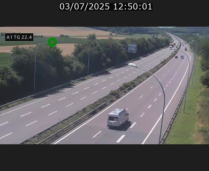Traffic live webcam Luxembourg Flaxweiler - A1 direction Luxembourg - BK 22.4