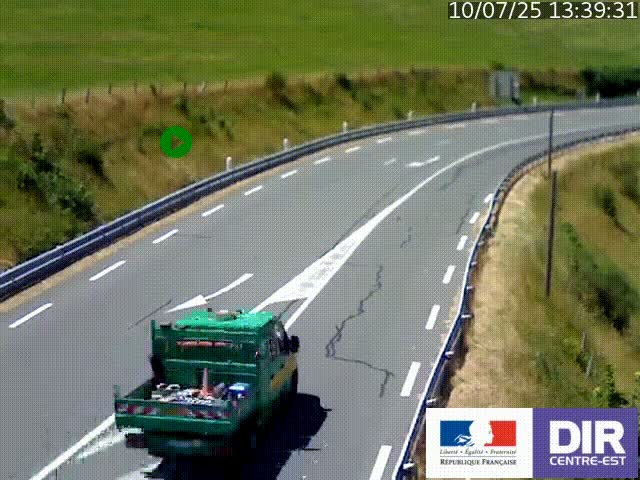 Webcam sur le col Pin Bouchain, vue orientée vers Roanne, en provenance de Lyon sur la nationale 7 (N7)
