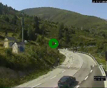 Webcam au carrefour de la croisade, à la jonction entre la N22 et la N320, avant le poste de douane franco-andorrane. Webcam à 1790 mètres d'altitude