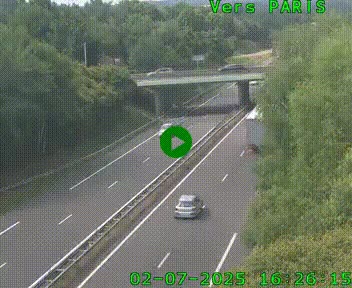 Caméra routière sur l'autoroute A20 au nord de Limoges, à la jonction avec la N520. Vue orientée vers Paris