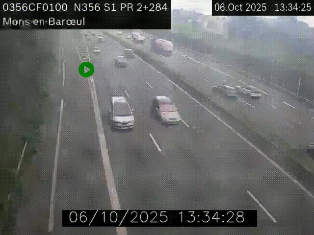 Webcam à l'entrée de Lille en direction du périphérique, à proximité de Mons-en-Baroeul sur la N356