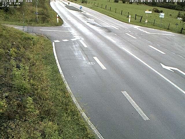 Webcam sur la RD164 à Tilleux. Vue orientée vers Neufchâteau