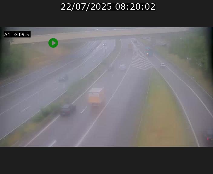 Traffic live webcam Luxembourg Jonction Grünewald - A1 direction Luxembourg-ville - BK 9.5