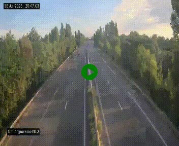 Webcam routière à la fin de la N10, en périphérique ouest d'Angouleme, proche de la jonction avec l'A10