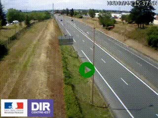 Webcam à Mably, à proximité de Roanne en direction de Moulins sur la N7