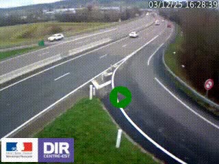 Webcam routière sur la RN6 à Auxerre, à hauteur de la sortie Monéteau, en direction de l'A6 (Gurgy)