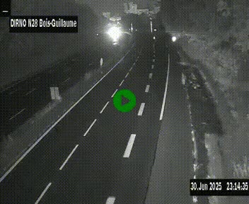 Webcam routière à hauteur de Bois-Guillaume en périphérie de Rouen. Vue orientée vers Rouen