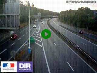 Caméra autoroute sur A6 - Valvert, près de Lyon, en direction de Paris, à hauteur de la sortie 36 Porte du Valvert