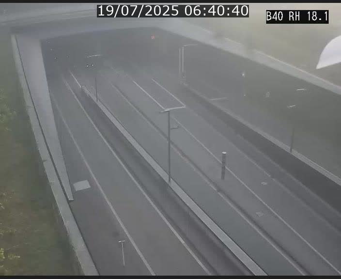 Webcam sur la route de contournement d'Esch-Belval avant le tunnel Central Gate au niveau de la porte de France et du radar fixe