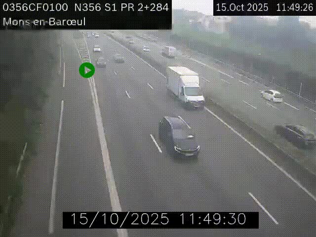 Webcam à l'entrée de Lille en direction du périphérique, à proximité de Mons-en-Baroeul sur la N356