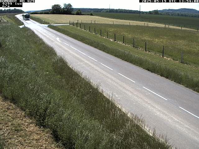 Webcam à Dombrot-le-Sec dans le département des Vosges sur la D429 à 407 mètres d'altitude
