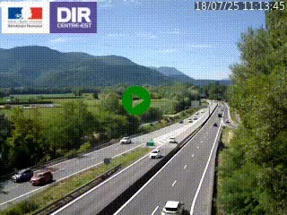 Caméra trafic à Meylan sur la Rocade-Sud de Grenoble en direction d'Aix-en-Provence
