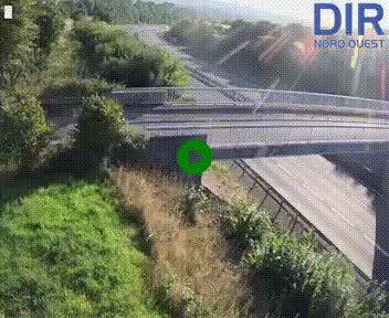 Webcam sur A84 à hauteur de Pont-Farcy, au niveau du pont autoroutier sur la Vire, au sud de Saint-Lô