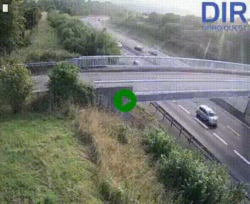 Webcam sur A84 à hauteur de Pont-Farcy, au niveau du pont autoroutier sur la Vire, au sud de Saint-Lô