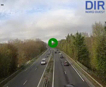 Webcam sur le périphérique de Caen (N814) à l'est de la ville, à Mondeville hauteur de la sortie 2, Presqu'île-Rives de l'Orne, au bout de l'autoroute A13