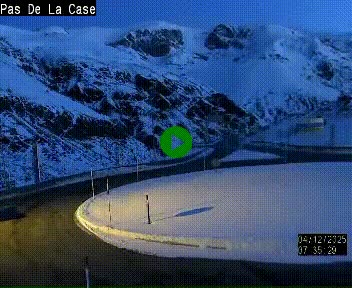Webcam sur la N22 au niveau du poste frontière entre la France et Andorre à proximité de Pas de la Case à plus de 2000 mètres d'altitude
