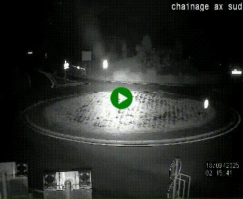 Webcam au nord d'Ax-les-Thermes au niveau de l'aire de chaînage de la N20. Vue orientée vers les Pyrénées, en direction de Pas de la Case