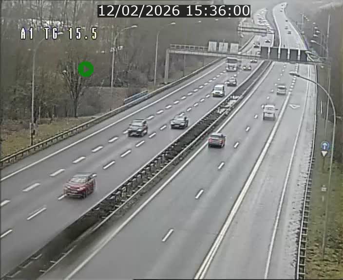 Traffic live webcam Luxembourg Munsbach - A1 direction Luxembourg - BK 15.5