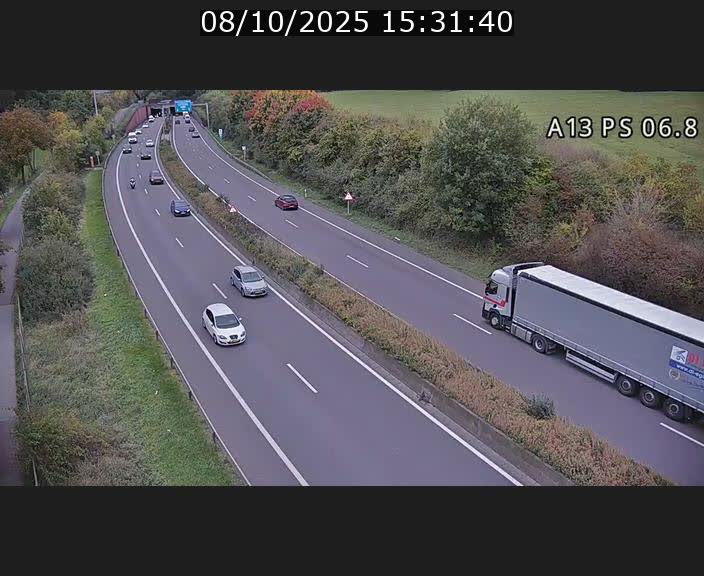 Traffic live webcam Luxembourg Ehlerange - A13 direction Esch-sur-Alzette - BK 6.8