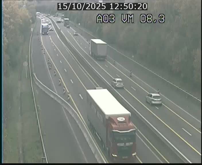 Traffic live webcam Luxembourg Bettembourg - A3 - BK 8.3 - direction France