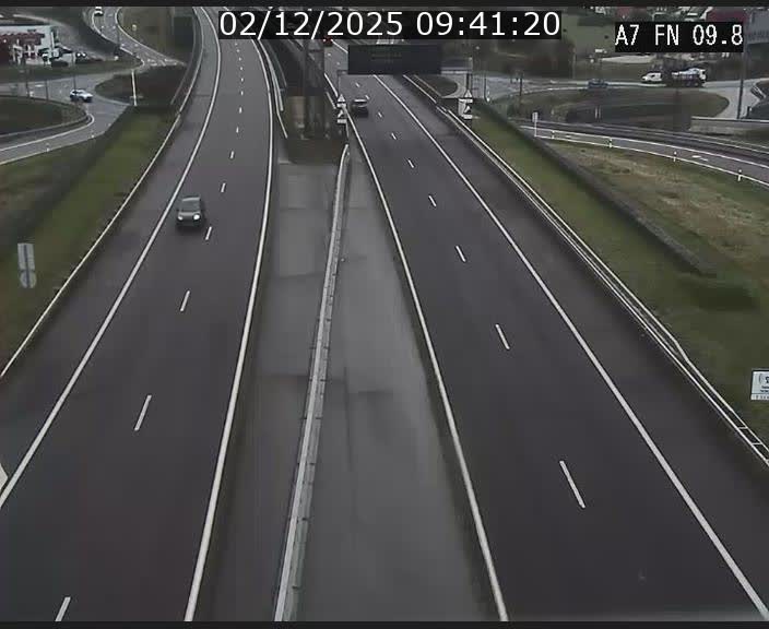 Caméra trafic Luxembourg - A7, Tunnel Gousselerbierg, sortie sud, direction rond-point Lorentzweiler (BK 9.9)