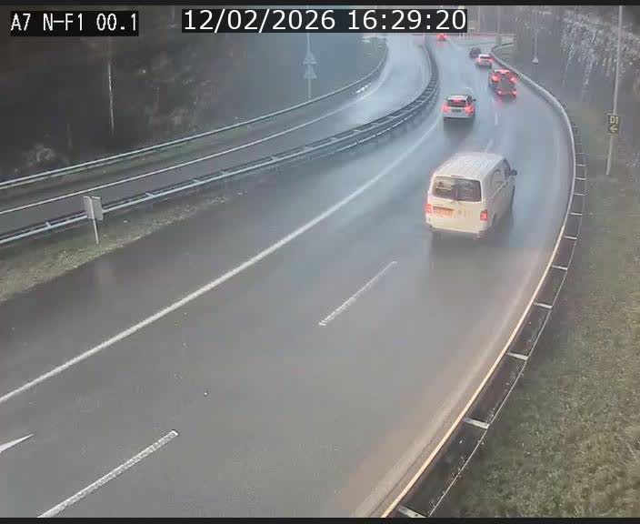 Webcam autoroute Luxembourg A7 située dans la sortie 1 Waldhof, vers la N11, avant le Tunnel Stafelter