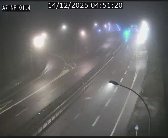 Caméra autoroute Luxembourg A7 - Echangeur Waldhaff - direction Tunnel Stafelter