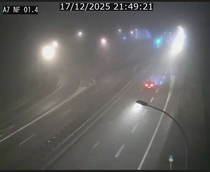 Caméra autoroute Luxembourg A7 - Echangeur Waldhaff - direction Tunnel Stafelter