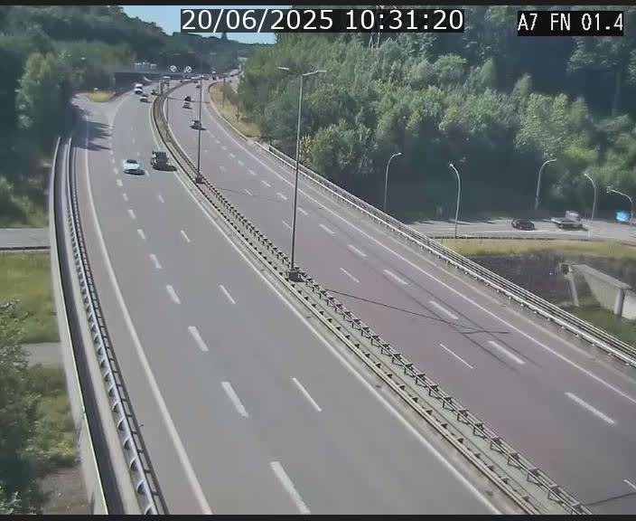 Caméra autoroute Luxembourg A7 - Tunnel Stafelter - direction Echangeur Grünewald