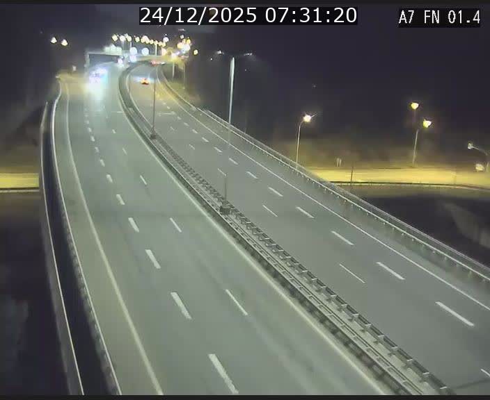 Caméra autoroute Luxembourg A7 - Tunnel Stafelter - direction Echangeur Grünewald