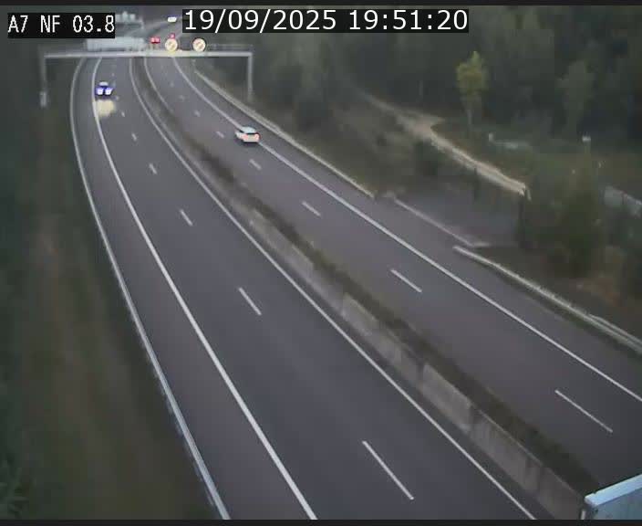 Webcam autoroute A7 au Luxembourg à la sortie du Tunnel Stafelter vers le Nord
