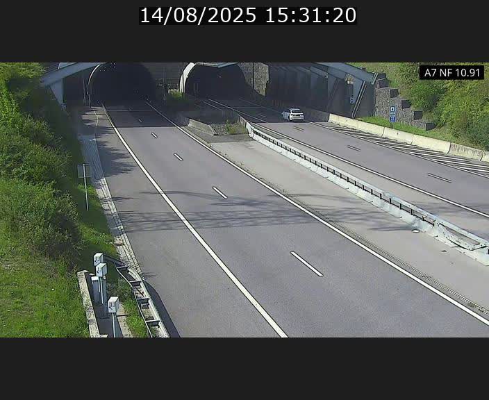 Caméra trafic Luxembourg - A7, Tunnel Gousselerbierg, entrée sud, direction Mersch