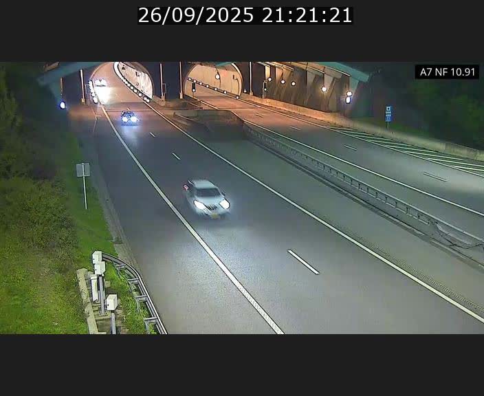 Caméra trafic Luxembourg - A7, Tunnel Gousselerbierg, entrée sud, direction Mersch