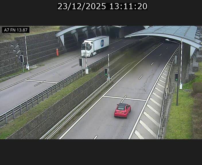 Caméra trafic Luxembourg - A7, Tunnel Gousselerbierg, entrée nord, direction Lorentzweiler