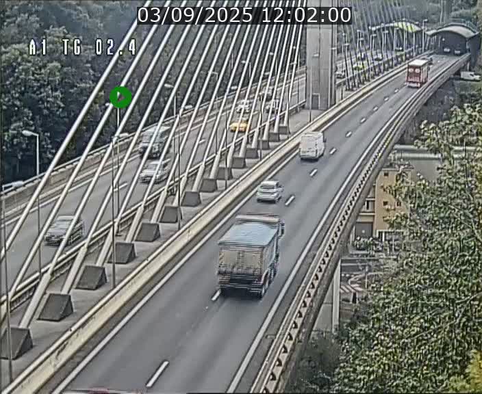 Traffic live webcam Luxembourg Sandweiler - A1 direction Luxembourg-ville - BK 2.4