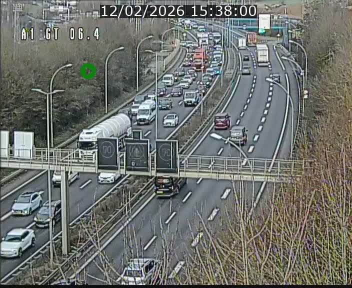 Traffic live webcam Luxembourg Hamm - A1 direction Sandweiler - BK 6.4
