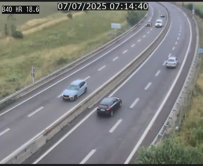 Webcam sur la route de liaison entre Micheville et Esch-Belval à la frontière entre le Luxembourg et la France. Vue orientée vers la Lorraine.