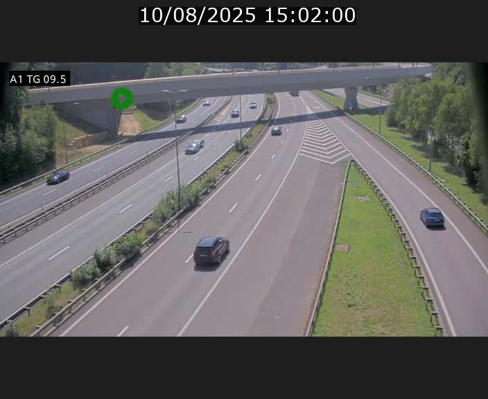 Traffic live webcam Luxembourg Jonction Grünewald - A1 direction Luxembourg-ville - BK 9.5