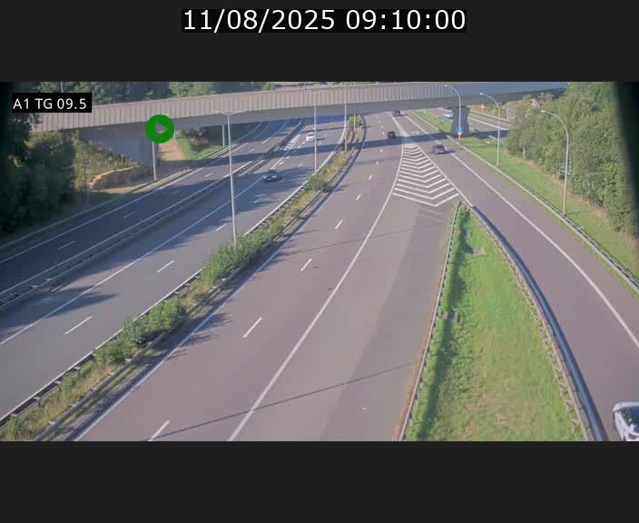 Traffic live webcam Luxembourg Jonction Grünewald - A1 direction Luxembourg-ville - BK 9.5