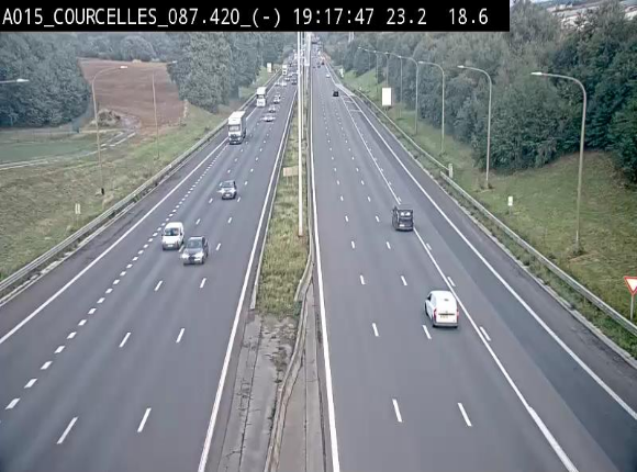 Webcam autoroute Belgique - Viesville - E42 direction Mons - BK 84.35