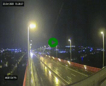 Webcam autoroute sur le périphérique de Bordeaux (A630) au nord de la ville. Caméra située sur le Pont d'Aquitaine.