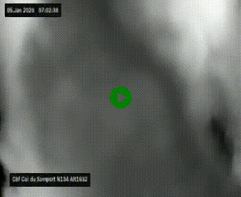 Webcam au col du Somport, côté français, sur la N134, dans les Pyrénées, en direction de l'Espagne, à 1632 mètres d'altitude