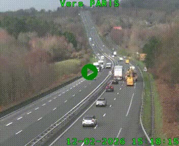 Caméra routière sur l'autoroute A20 à Bessines-sur-Gartempe. Vue orientée vers Paris