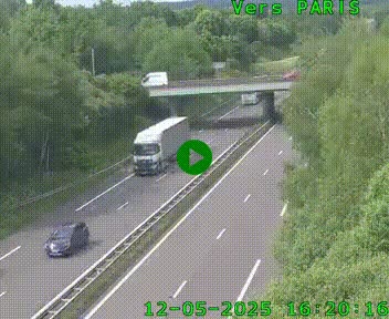 Caméra routière sur l'autoroute A20 au nord de Limoges, à la jonction avec la N520. Vue orientée vers Paris