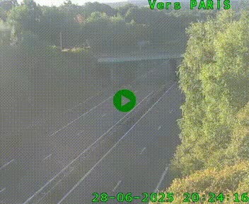 Caméra routière sur l'autoroute A20 au nord de Limoges, à la jonction avec la N520. Vue orientée vers Paris